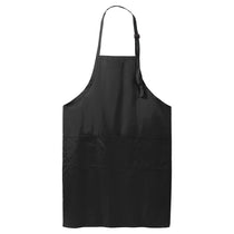 Port Authority Black Easy Care Extra Long Bib Apron with Stain Release