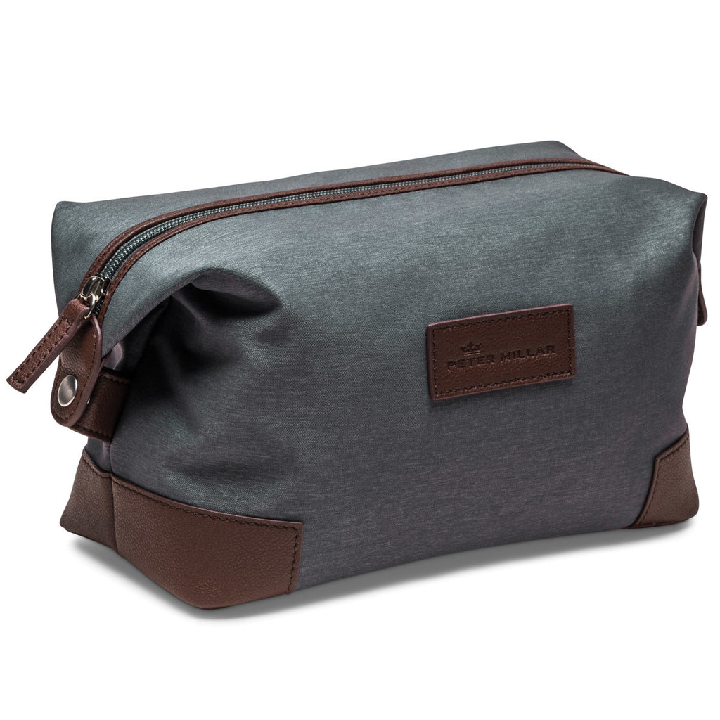 Peter Millar Charcoal Heathered Twill Shave Bag