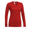 Expert Women's Red V-Neck Long Sleeve Tee