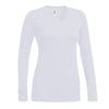 Expert Women's White V-Neck Long Sleeve Tee