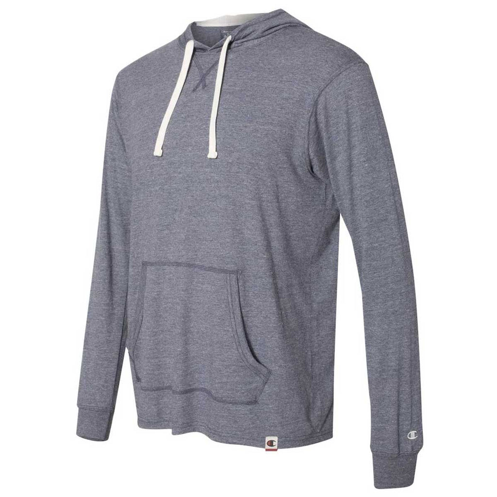 Champion Men's Navy Heather Originals Triblend Hooded Pullover