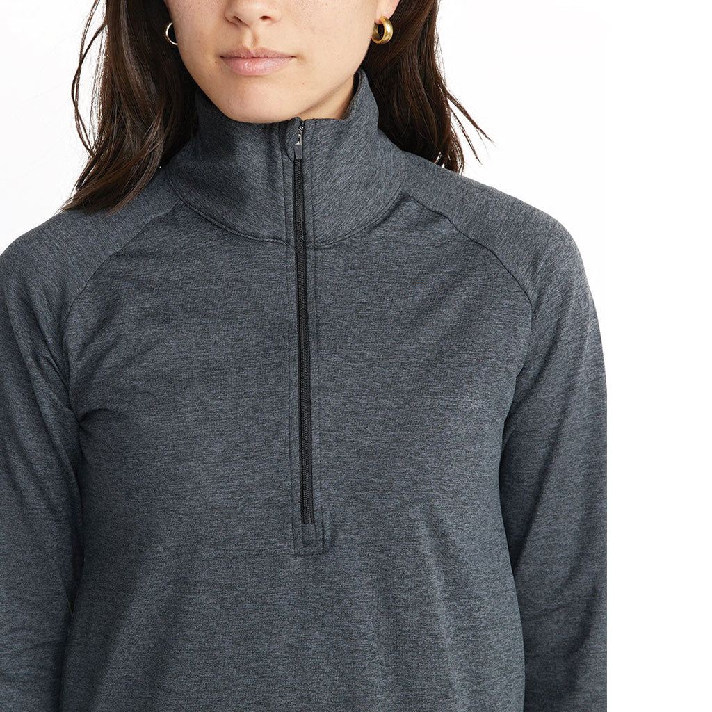 Marine Layer Women's Charcoal Re-Spun Sport Quarter Zip