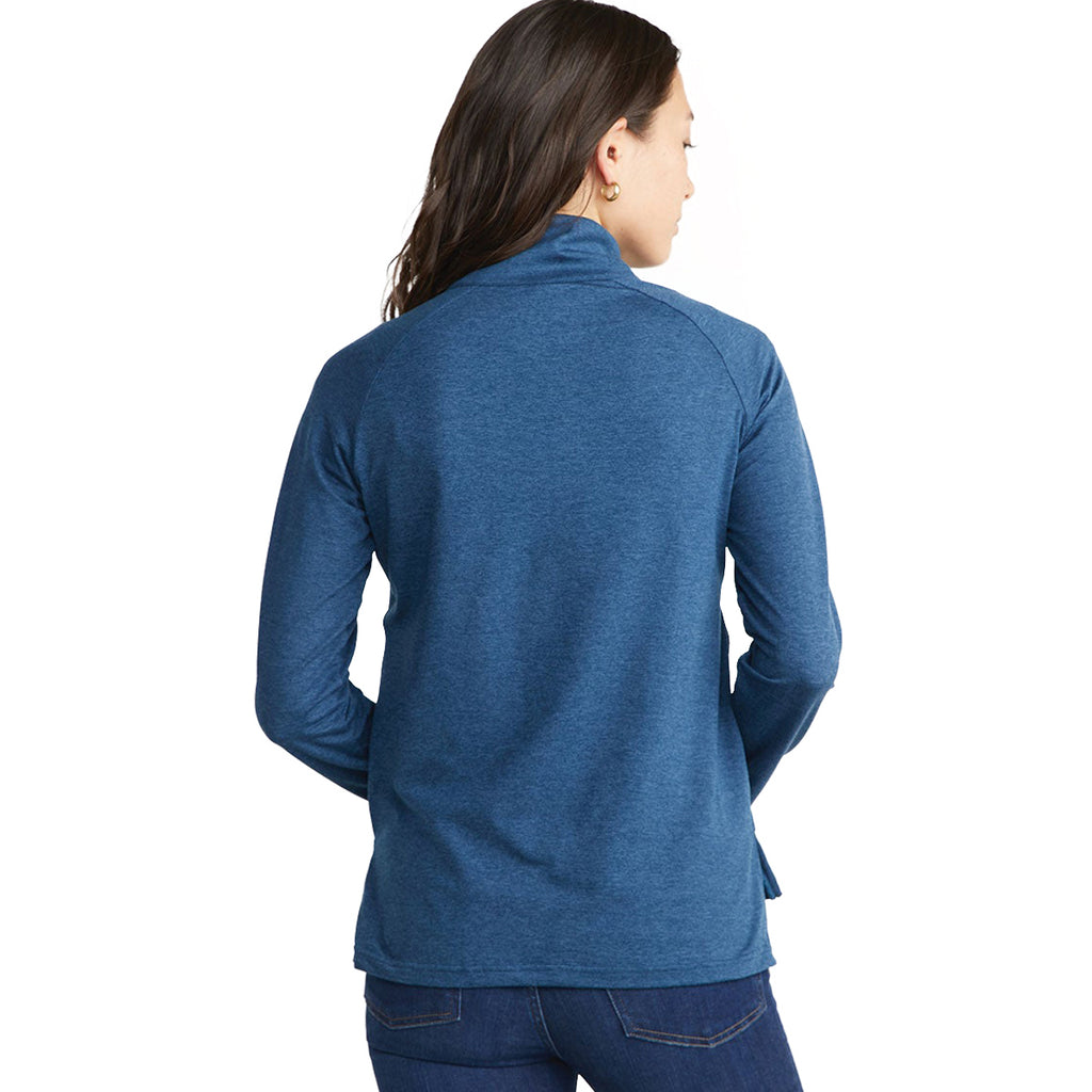 Marine Layer Women's Deep Denim Sport Quarter Zip