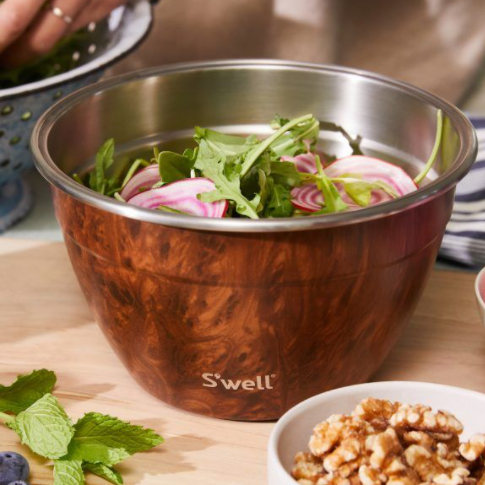 S'well Teakwood 64oz Salad Bowl Kit