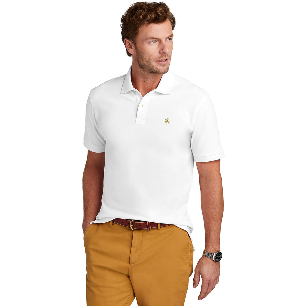 Brooks Brothers Men's White Pima Cotton Pique Polo