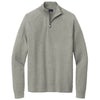 Brooks Brothers Men's Light Shadow Grey Heather Cotton Stretch Quarter Zip Sweater