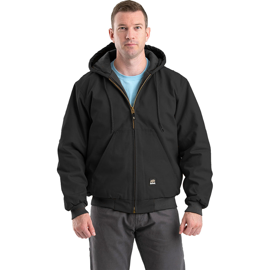 Berne Men's Black Heritage Duck Hooded Active Jacket