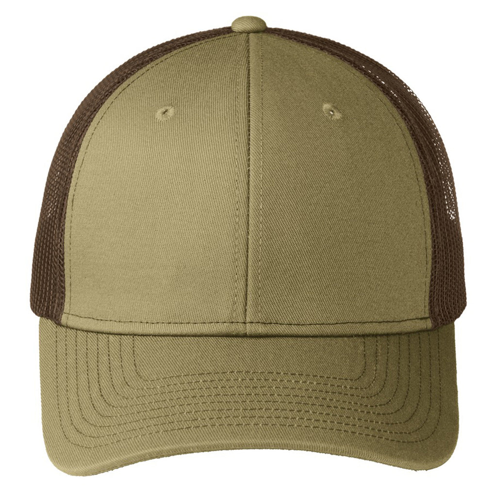 Port Authority True Khaki/Coffee Snapback Trucker Cap