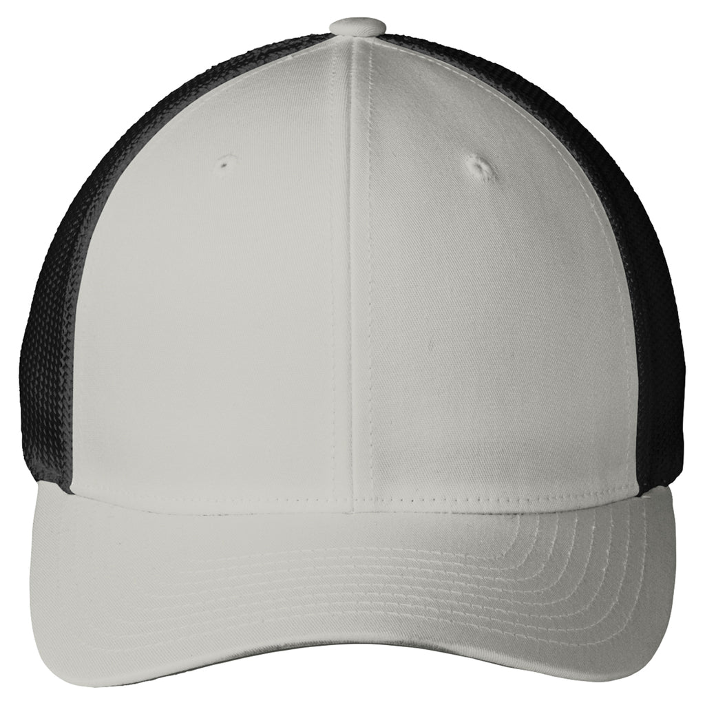 Port Authority Silver/Black Mesh Back Cap