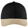 Port Authority Black/Sand Two-Tone Brushed Twill Cap