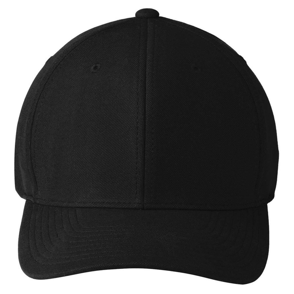 Port Authority Black Flexfit One Ten Cool & Dry Mini Pique Cap