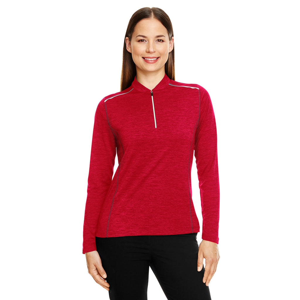 Core 365 Women's Classic Red Heather/Carbon Kinetic Performance Quarter Zip