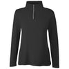 Core 365 Women's Black Fusion ChromaSoft Pique Quarter-Zip