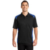 CornerStone Men's Black/Royal Select Snag-Proof Two Way Colorblock Pocket Polo