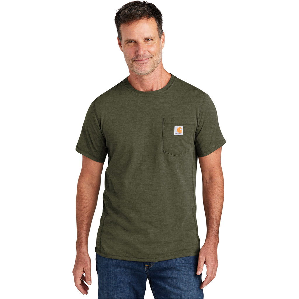 Carhartt Men's Basil Heather Force Short Sleeve Pocket T-Shirt