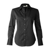 Calvin Klein Women's Black Micro Herringbone Dress Shirt