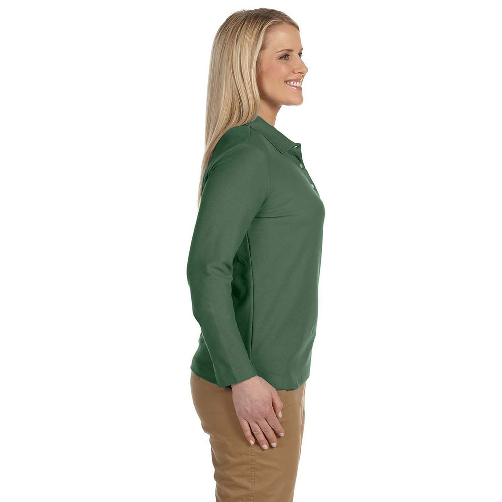 Devon & Jones Women's Dill Pima Pique Long-Sleeve Polo