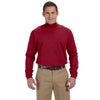 Devon & Jones Men's Crimson Sueded Cotton Jersey Mock Turtleneck