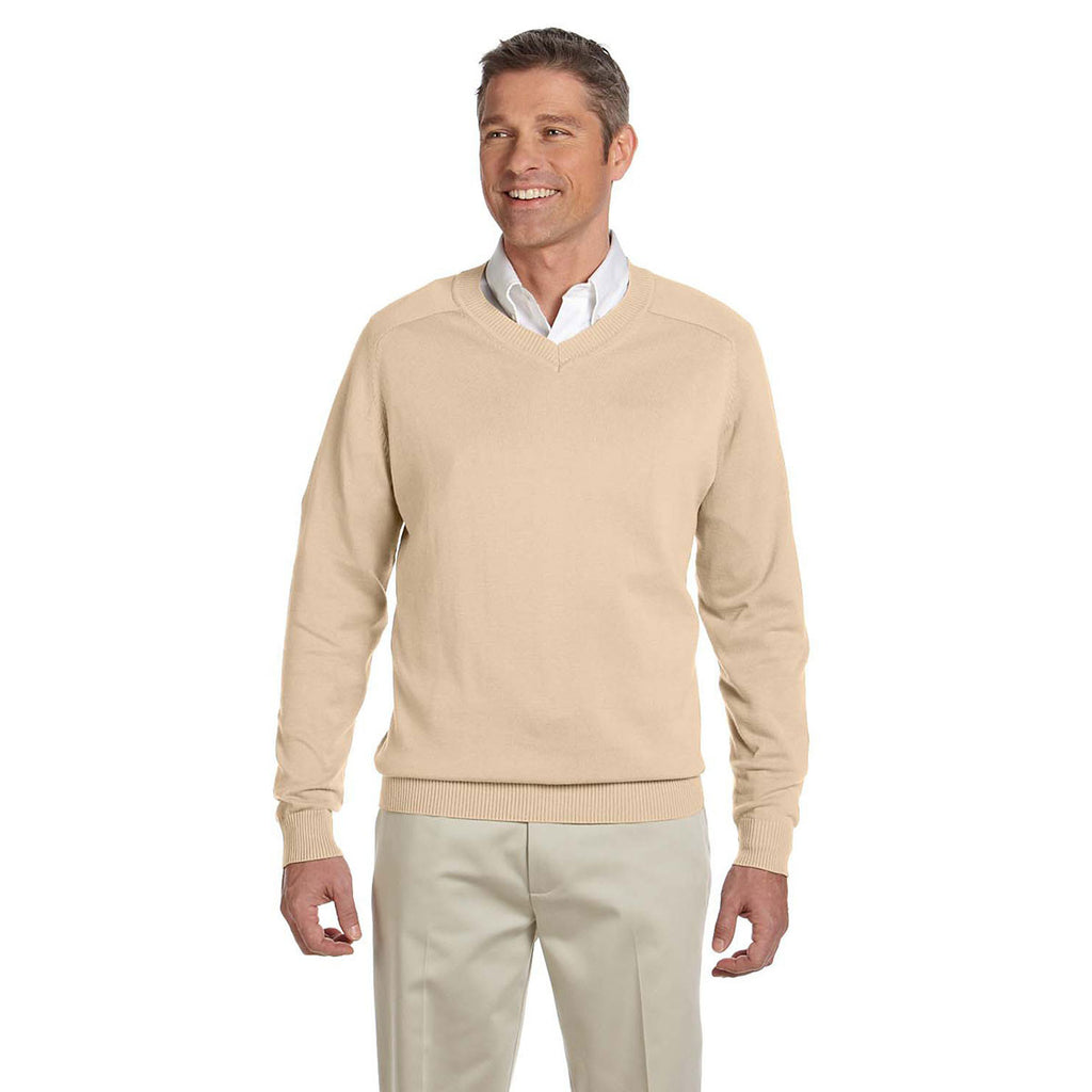 Devon & Jones Men's Stone V-Neck Sweater