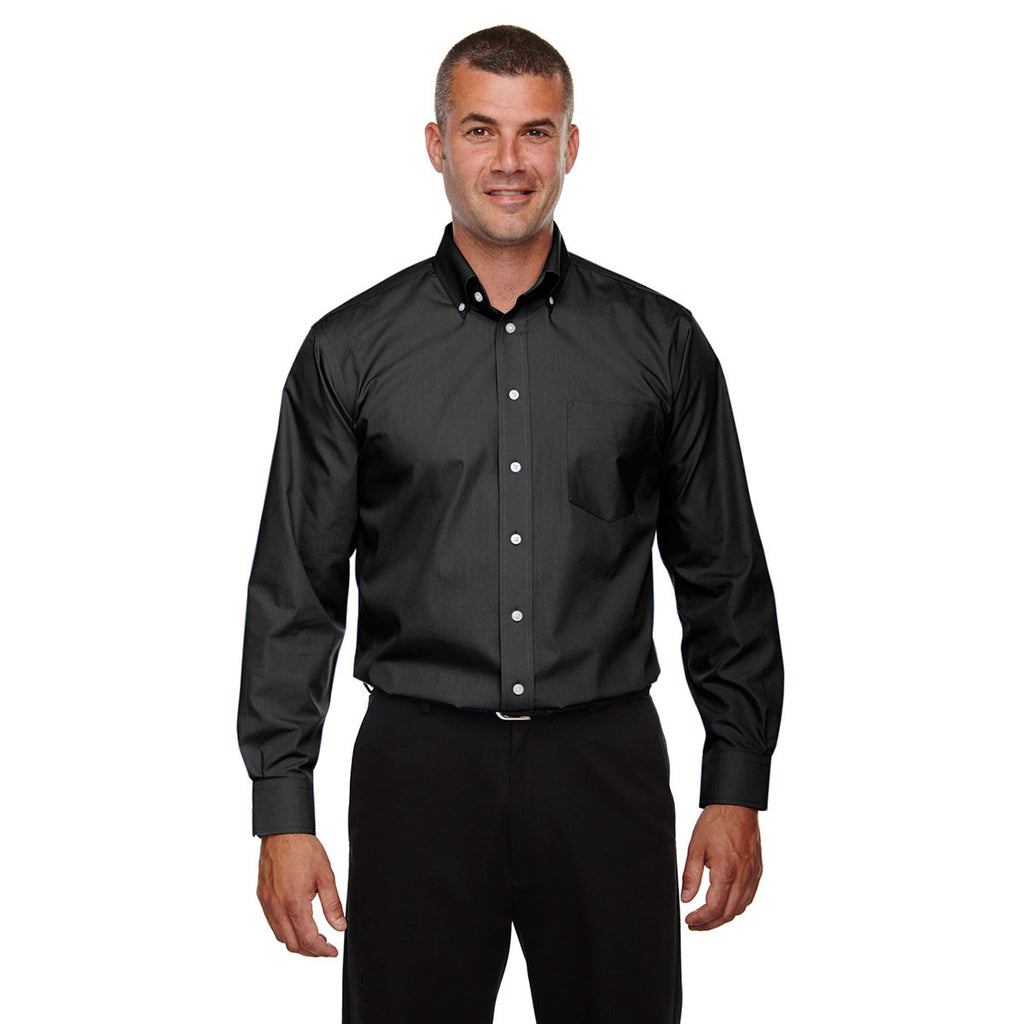 Devon & Jones Men's Black Crown Collection Solid Broadcloth