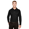 Devon & Jones Men's Black CrownLux Performance Plaited Long Sleeve Polo