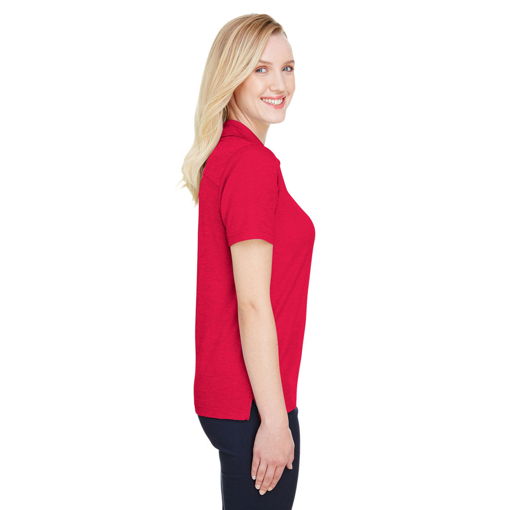 Devon & Jones Women's Red Heather CrownLux Performance Address Melange Polo