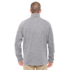 Devon & Jones Men's Grey Heather Bristol Sweater Fleece Quarter-Zip
