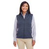 Devon & Jones Women's Navy Heather Newbury Melange Fleece Vest