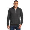 District Men's Heathered Black Lightweight Fleece Quarter-Zip