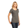 District Made Women's Chocolate Heather Tri-Blend Lace Tee