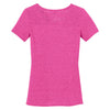 District Made Women's Dark Fuchsia Heather Tri-Blend Lace Tee