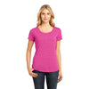 District Made Women's Dark Fuchsia Heather Tri-Blend Lace Tee