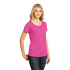 District Made Women's Dark Fuchsia Heather Tri-Blend Lace Tee