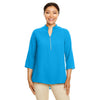 Devon & Jones Women's Ocean Blue Perfect Fit 3/4-Sleeve Crepe Tunic