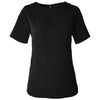 Devon & Jones Women's Black Perfect Fit Boat-Neck Blouse