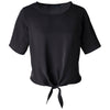 Devon & Jones Women's Black Perfect Fit Tie-Front Blouse