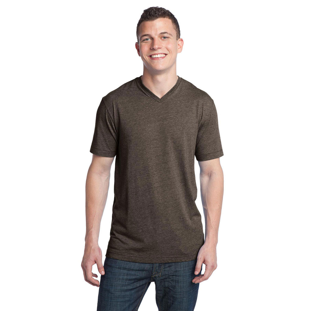 District Men's Chocolate Heather Tri-Blend V-Neck Tee