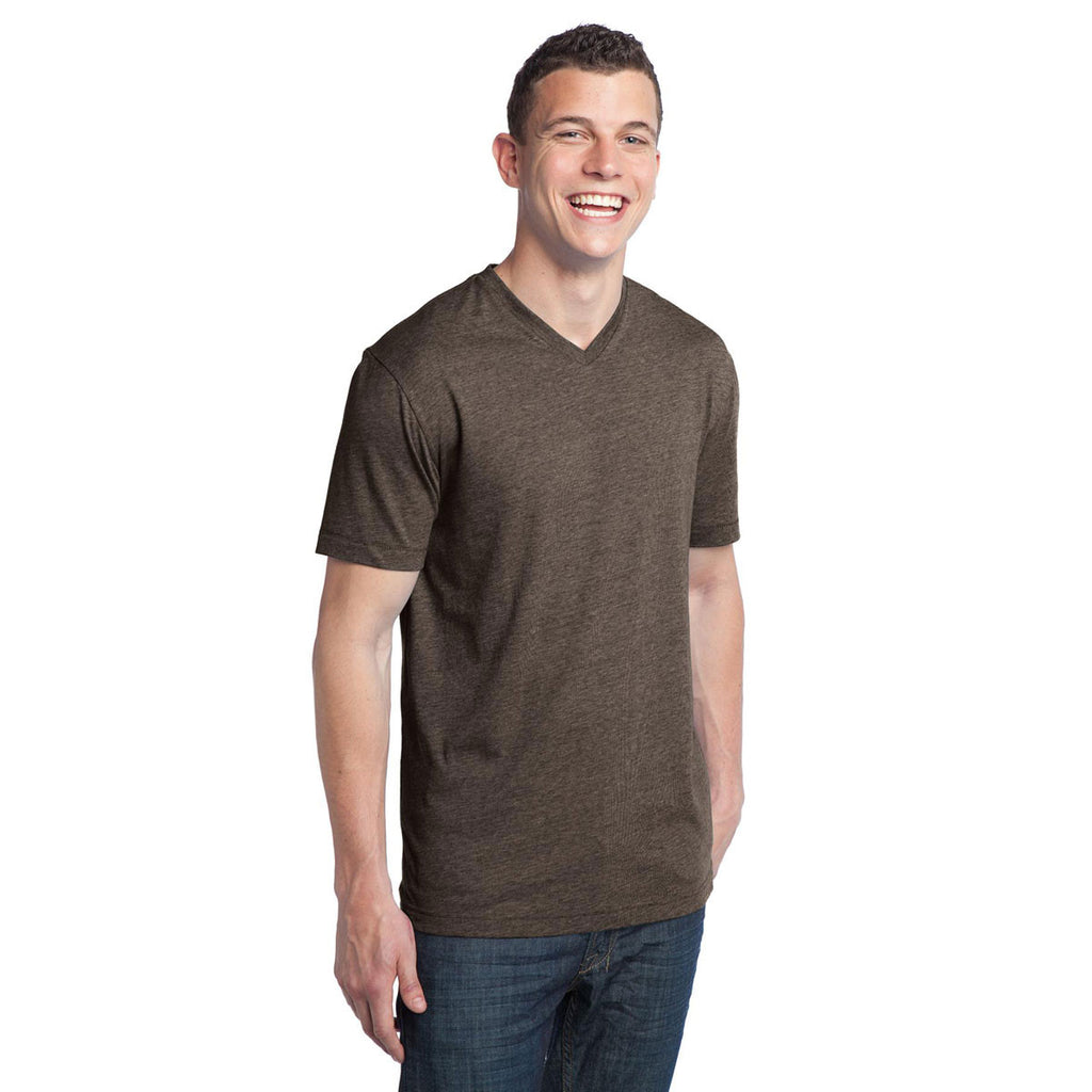 District Men's Chocolate Heather Tri-Blend V-Neck Tee