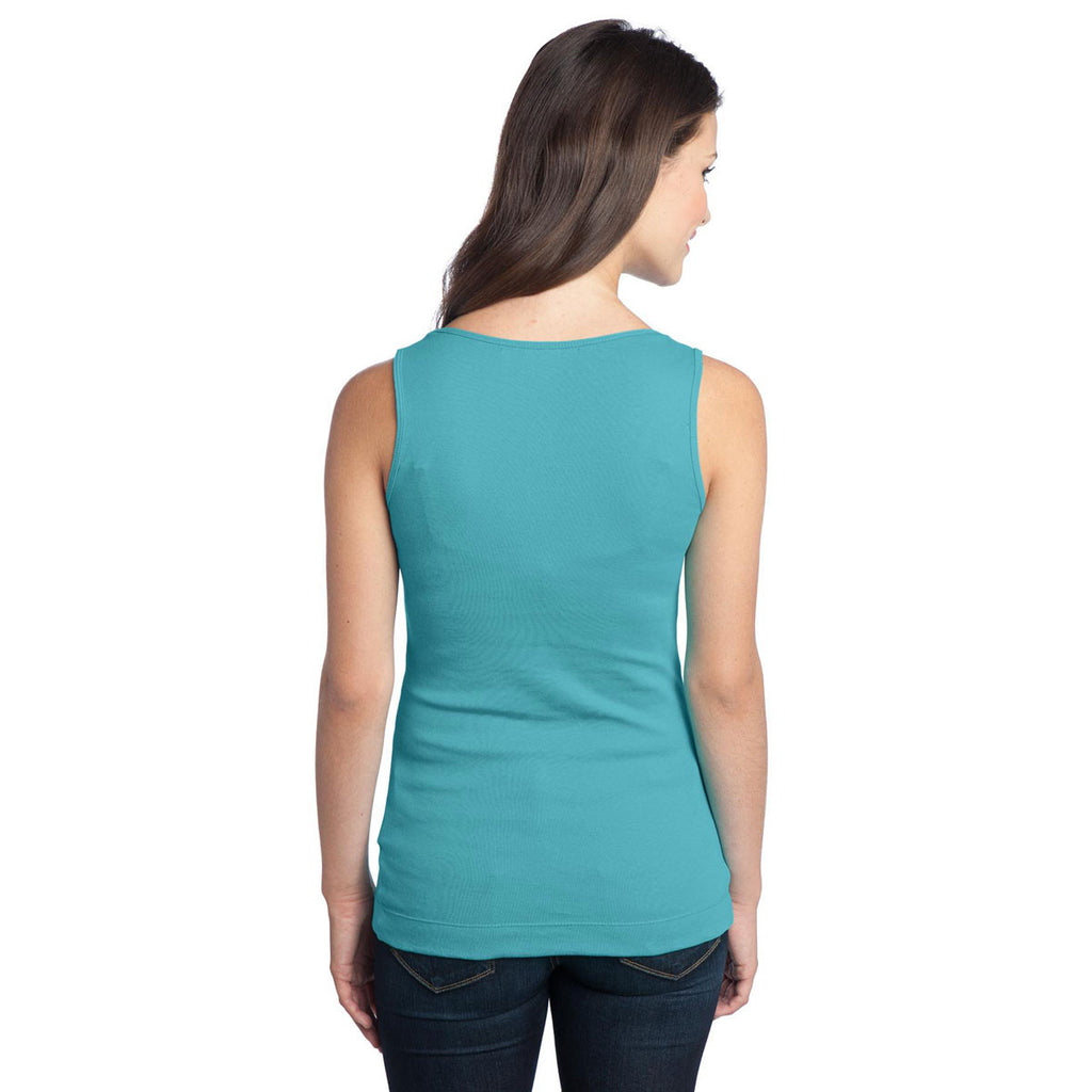 District Women's Fresh Aqua 1x1 Rib Tank