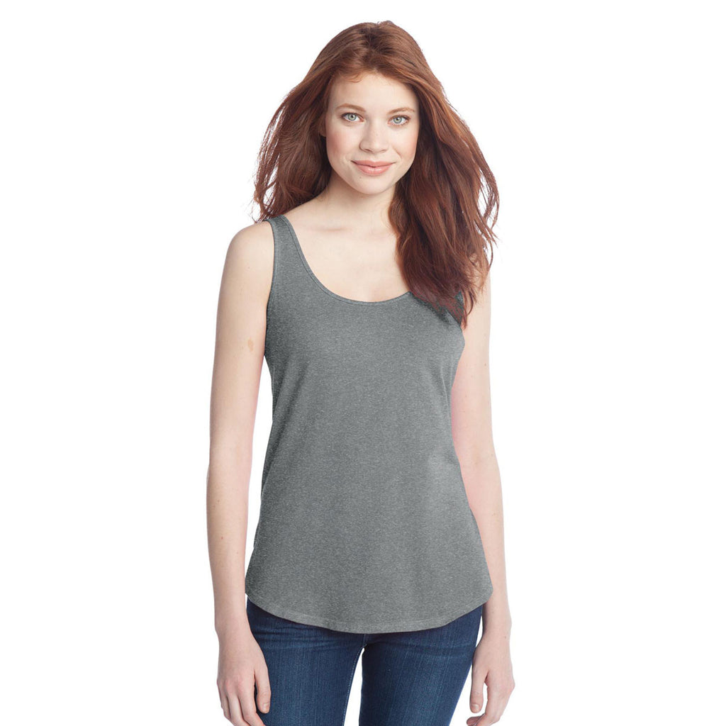 District Women's Heathered Steel Cotton Swing Tank