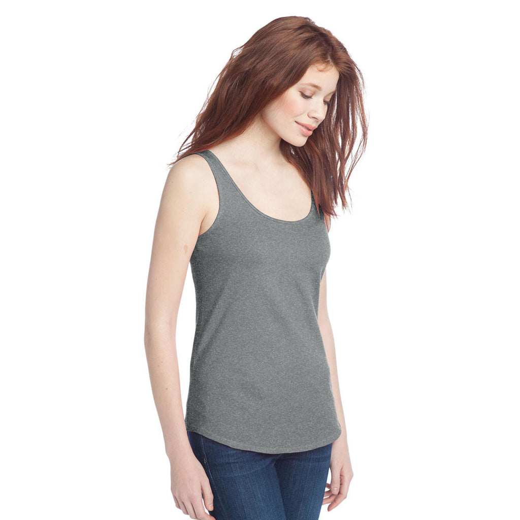 District Women's Heathered Steel Cotton Swing Tank