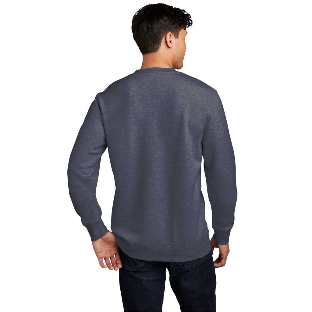 District Men's Heathered Navy V.I.T. Fleece Crew