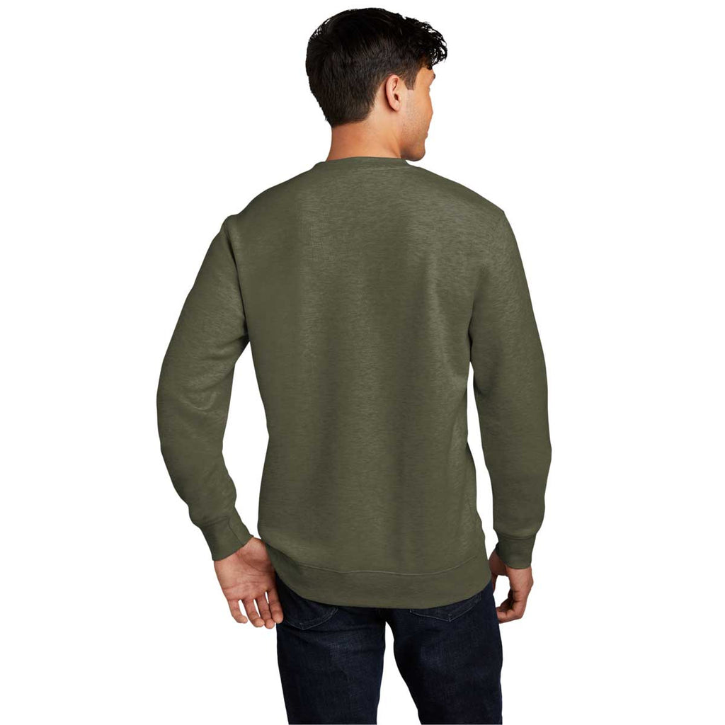 District Men's Heathered Olive V.I.T. Fleece Crew