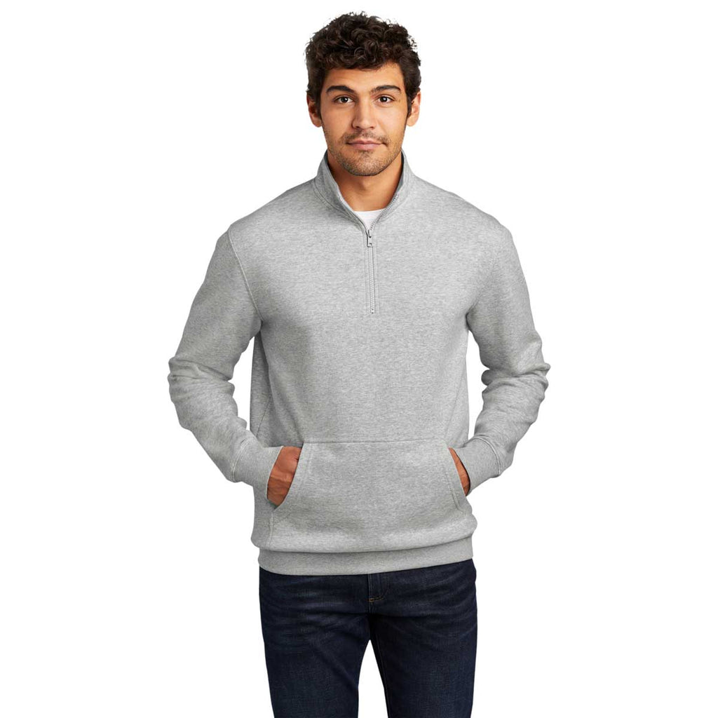 District Men's Light Heather Grey V.I.T. Fleece Quarter Zip