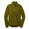 Eddie Bauer Men's Palm Green Quarter-Zip Grid Fleece Pullover