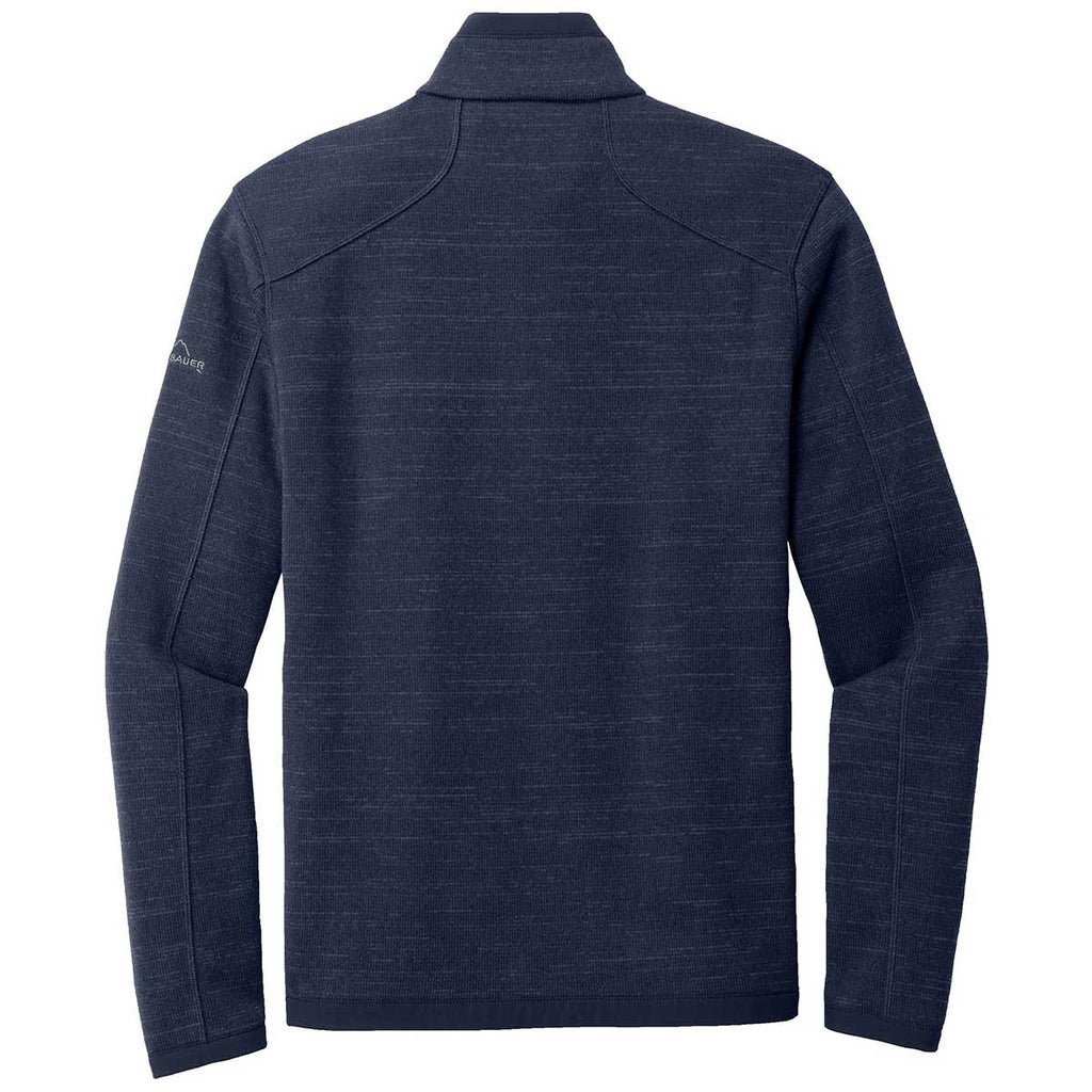 Eddie Bauer Men's River Blue Heather Sweater Fleece Quarter Zip