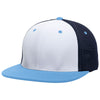 Pacific Headwear White/Navy/Columbia Blue Premium M2 Performance Trucker FlexFit Cap