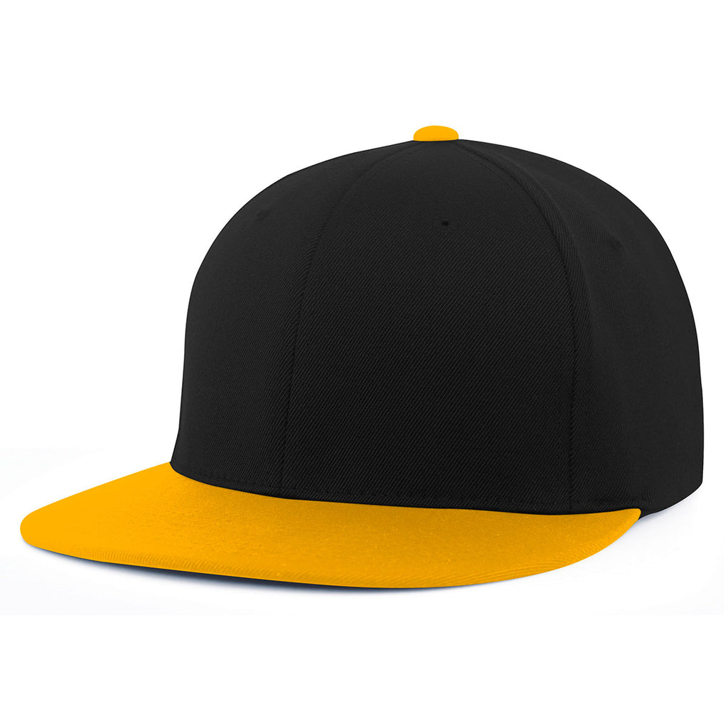 Pacific Headwear Black/Gold Premium A/C2 Performance FlexFit Cap