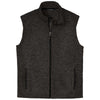 Port Authority Men's Black Heather Sweater Fleece Vest