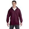 Hanes Men's Maroon 9.7 oz. Ultimate Cotton 90/10 Full-Zip Hood